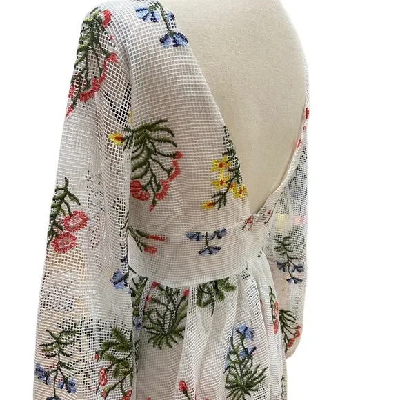 Embroidered Fit and Flare Mini Dress - Picture 3 of 3